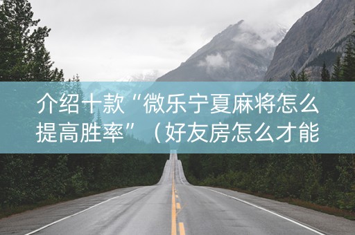介绍十款“微乐宁夏麻将怎么提高胜率”（好友房怎么才能赢)