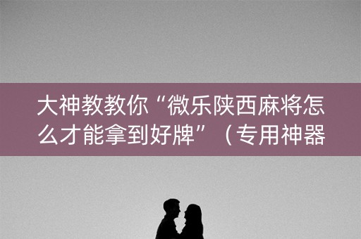 大神教教你“微乐陕西麻将怎么才能拿到好牌”（专用神器下载)