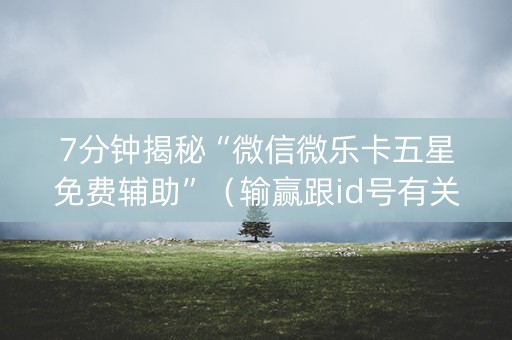 7分钟揭秘“微信微乐卡五星免费辅助”（输赢跟id号有关系吗)