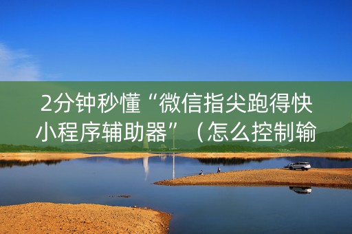 2分钟秒懂“微信指尖跑得快小程序辅助器”（怎么控制输赢)