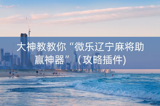 大神教教你“微乐辽宁麻将助赢神器”（攻略插件)