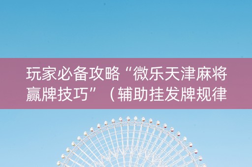 玩家必备攻略“微乐天津麻将赢牌技巧”（辅助挂发牌规律)