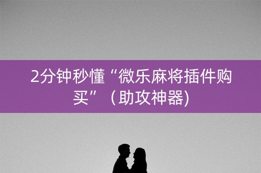 2分钟秒懂“微乐麻将插件购买”（助攻神器)