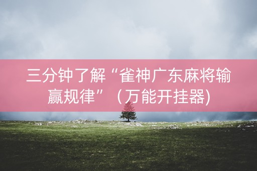 三分钟了解“雀神广东麻将输赢规律”（万能开挂器)