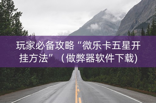 玩家必备攻略“微乐卡五星开挂方法”（做弊器软件下载)