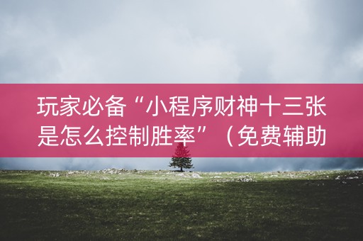 玩家必备“小程序财神十三张是怎么控制胜率”（免费辅助)