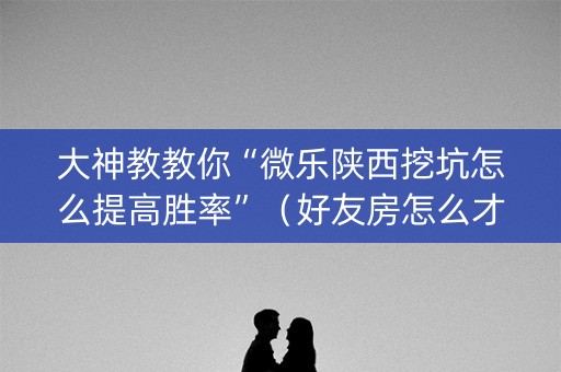 大神教教你“微乐陕西挖坑怎么提高胜率”（好友房怎么才能赢)