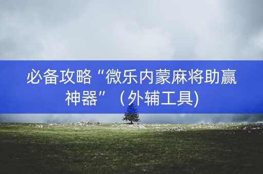 必备攻略“微乐内蒙麻将助赢神器”（外辅工具)