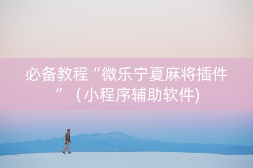 必备教程“微乐宁夏麻将插件”（小程序辅助软件)