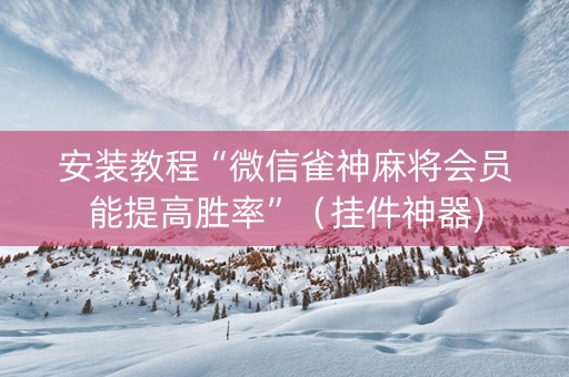 安装教程“微信雀神麻将会员能提高胜率”（挂件神器)