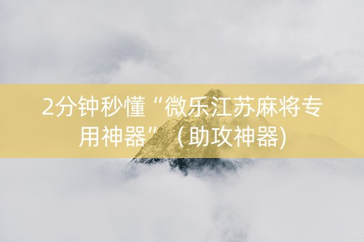 2分钟秒懂“微乐江苏麻将专用神器”（助攻神器)