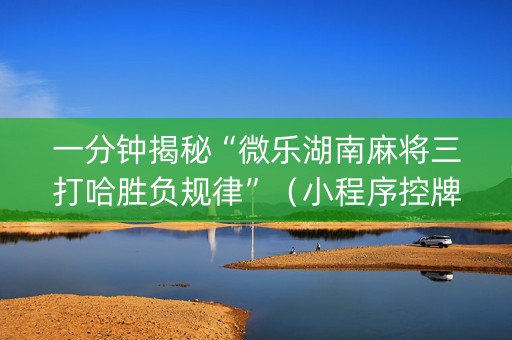 一分钟揭秘“微乐湖南麻将三打哈胜负规律”（小程序控牌器)