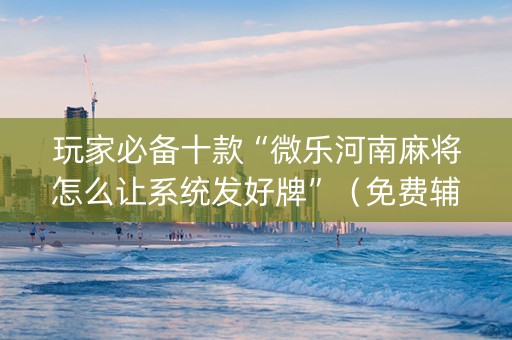 玩家必备十款“微乐河南麻将怎么让系统发好牌”（免费辅助)