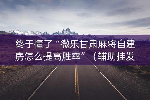 终于懂了“微乐甘肃麻将自建房怎么提高胜率”（辅助挂发牌规律)