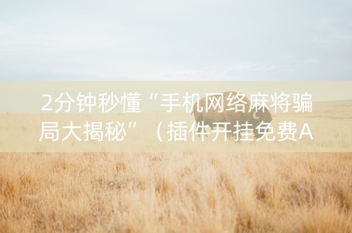 2分钟秒懂“手机网络麻将骗局大揭秘”（插件开挂免费AI)