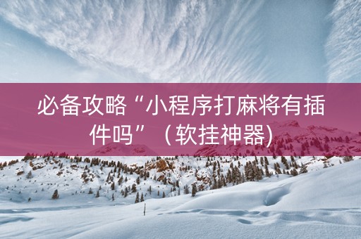 必备攻略“小程序打麻将有插件吗”（软挂神器)