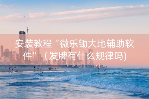 安装教程“微乐锄大地辅助软件”（发牌有什么规律吗)