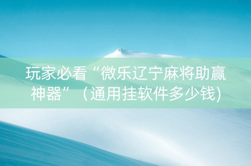 玩家必看“微乐辽宁麻将助赢神器”（通用挂软件多少钱)