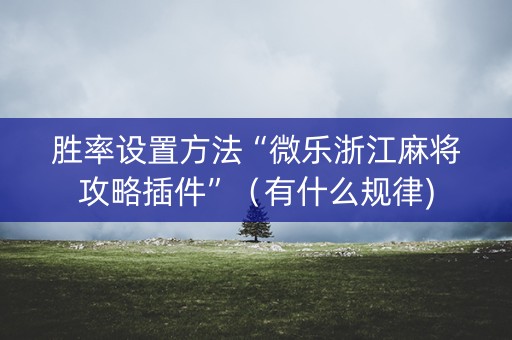 胜率设置方法“微乐浙江麻将攻略插件”（有什么规律)