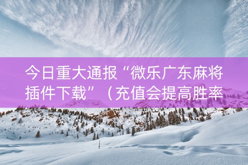 今日重大通报“微乐广东麻将插件下载”（充值会提高胜率么)