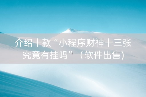 介绍十款“小程序财神十三张究竟有挂吗”（软件出售)