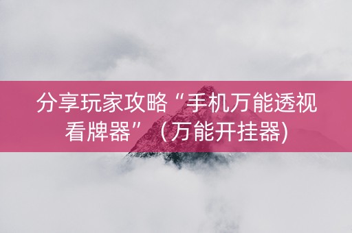 分享玩家攻略“手机万能透视看牌器”（万能开挂器)