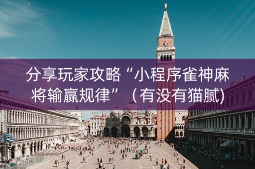 分享玩家攻略“小程序雀神麻将输赢规律”（有没有猫腻)