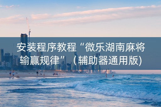 安装程序教程“微乐湖南麻将输赢规律”（辅助器通用版)