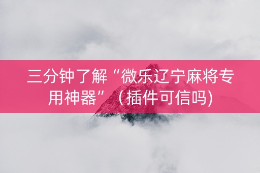 三分钟了解“微乐辽宁麻将专用神器”（插件可信吗)
