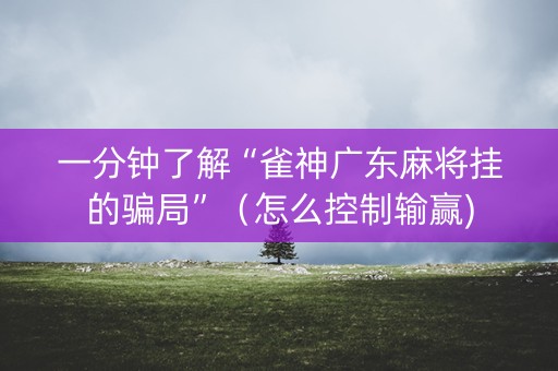一分钟了解“雀神广东麻将挂的骗局”（怎么控制输赢)