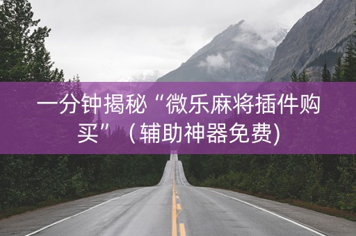一分钟揭秘“微乐麻将插件购买”（辅助神器免费)