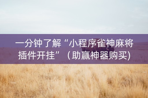一分钟了解“小程序雀神麻将插件开挂”（助赢神器购买)