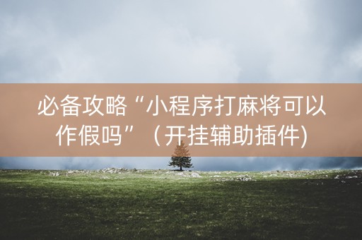 必备攻略“小程序打麻将可以作假吗”（开挂辅助插件)