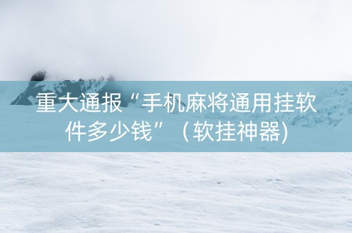 重大通报“手机麻将通用挂软件多少钱”（软挂神器)