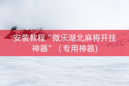 安装教程“微乐湖北麻将开挂神器”（专用神器)