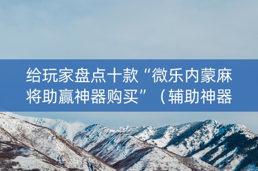 给玩家盘点十款“微乐内蒙麻将助赢神器购买”（辅助神器免费)
