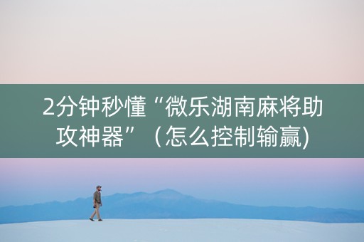 2分钟秒懂“微乐湖南麻将助攻神器”（怎么控制输赢)