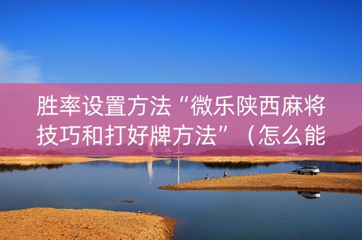 胜率设置方法“微乐陕西麻将技巧和打好牌方法”（怎么能得到好牌)