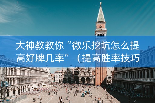 大神教教你“微乐挖坑怎么提高好牌几率”（提高胜率技巧)