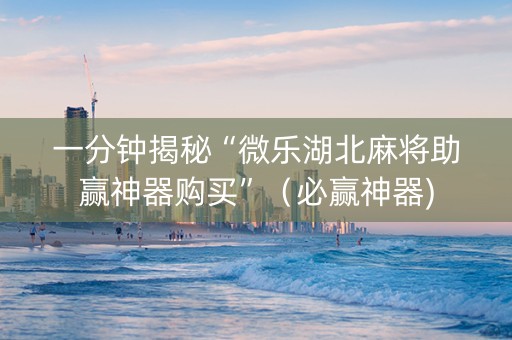一分钟揭秘“微乐湖北麻将助赢神器购买”（必赢神器)