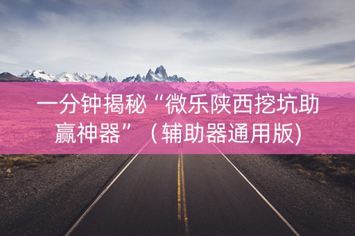 一分钟揭秘“微乐陕西挖坑助赢神器”（辅助器通用版)