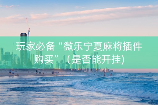 玩家必备“微乐宁夏麻将插件购买”（是否能开挂)
