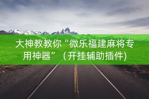 大神教教你“微乐福建麻将专用神器”（开挂辅助插件)