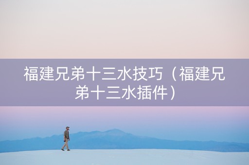 福建兄弟十三水技巧（福建兄弟十三水插件）