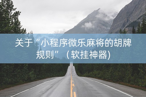 关于“小程序微乐麻将的胡牌规则”（软挂神器)