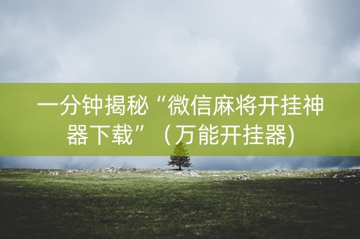 一分钟揭秘“微信麻将开挂神器下载”（万能开挂器)