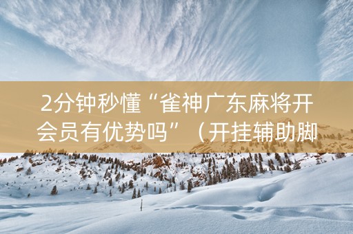 2分钟秒懂“雀神广东麻将开会员有优势吗”（开挂辅助脚本)