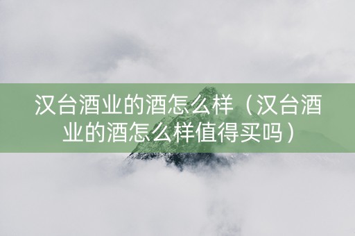 汉台酒业的酒怎么样（汉台酒业的酒怎么样值得买吗）