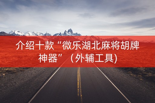介绍十款“微乐湖北麻将胡牌神器”（外辅工具)