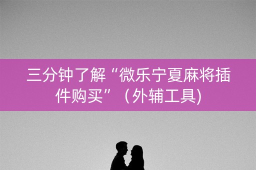 三分钟了解“微乐宁夏麻将插件购买”（外辅工具)